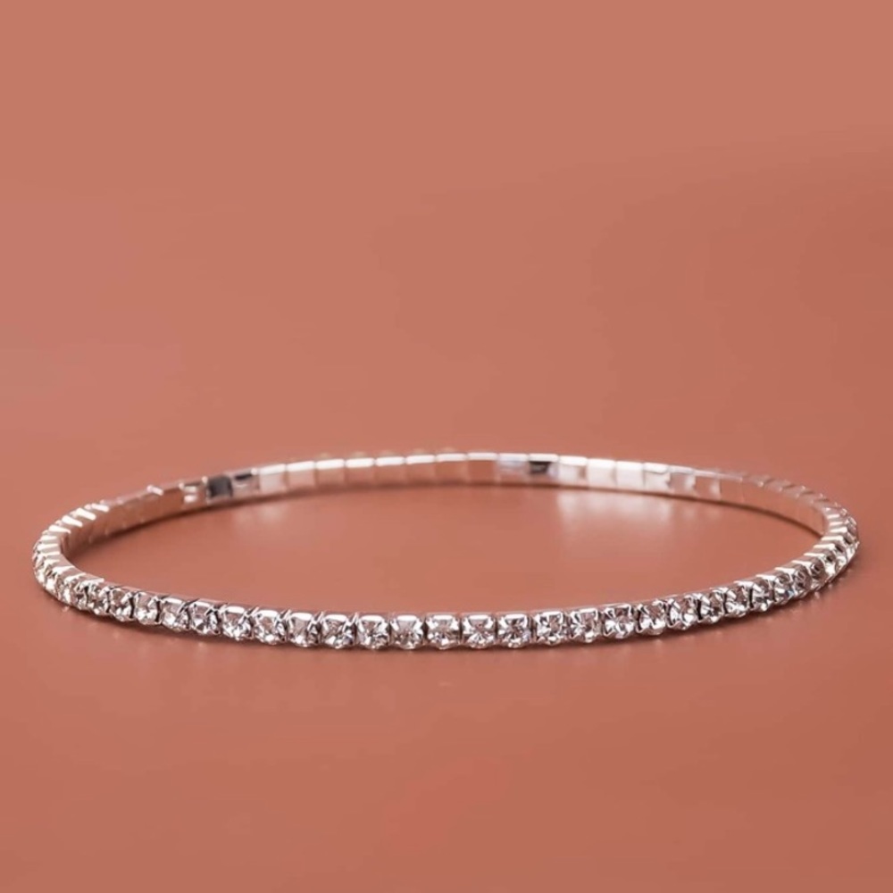 Crystal Ankle Bracelet 8 1/2”-10” stretchy NEW - Picture 6 of 11